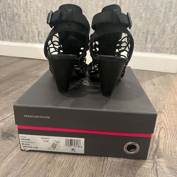 Vince Camuto VV-EVEL Black Vintage Leather Size 8.5 - Picture 2 of 3